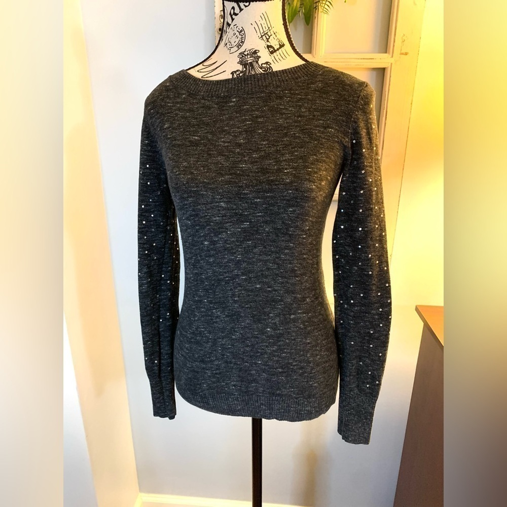 Women’s Express Black and Rhinestone Sleeve Sweater Size XS